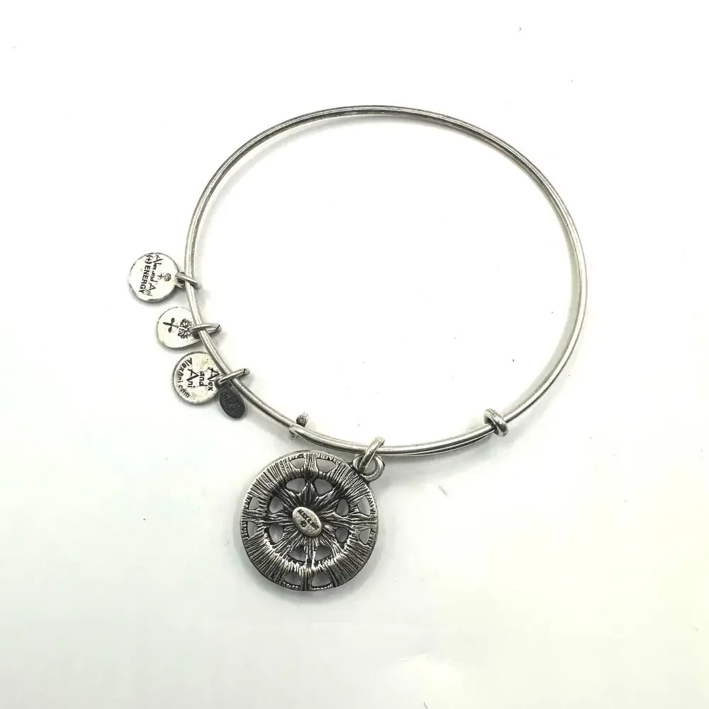 Alex + Ani Compass bracelet Silver tone Energy Charm Boho Casual